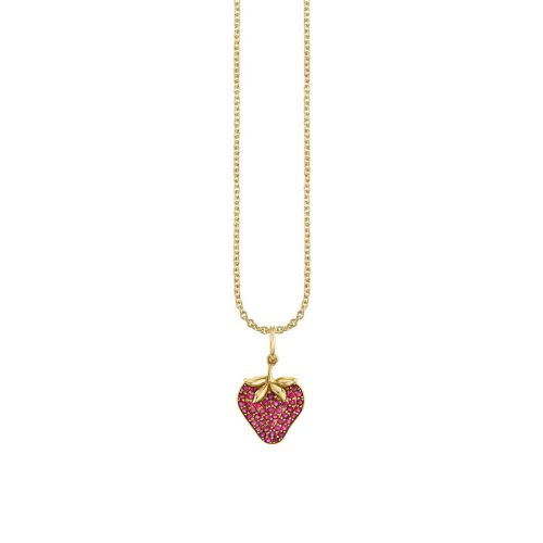 Gold & Ruby Strawberry Charm