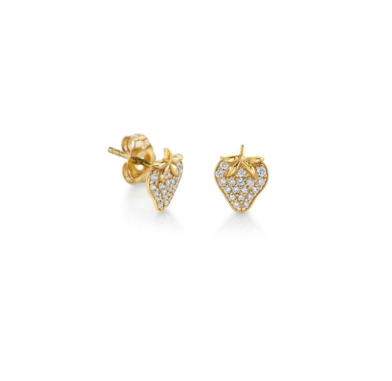 Gold & Diamond Strawberry Stud - Sydney Evan Fine Jewelry