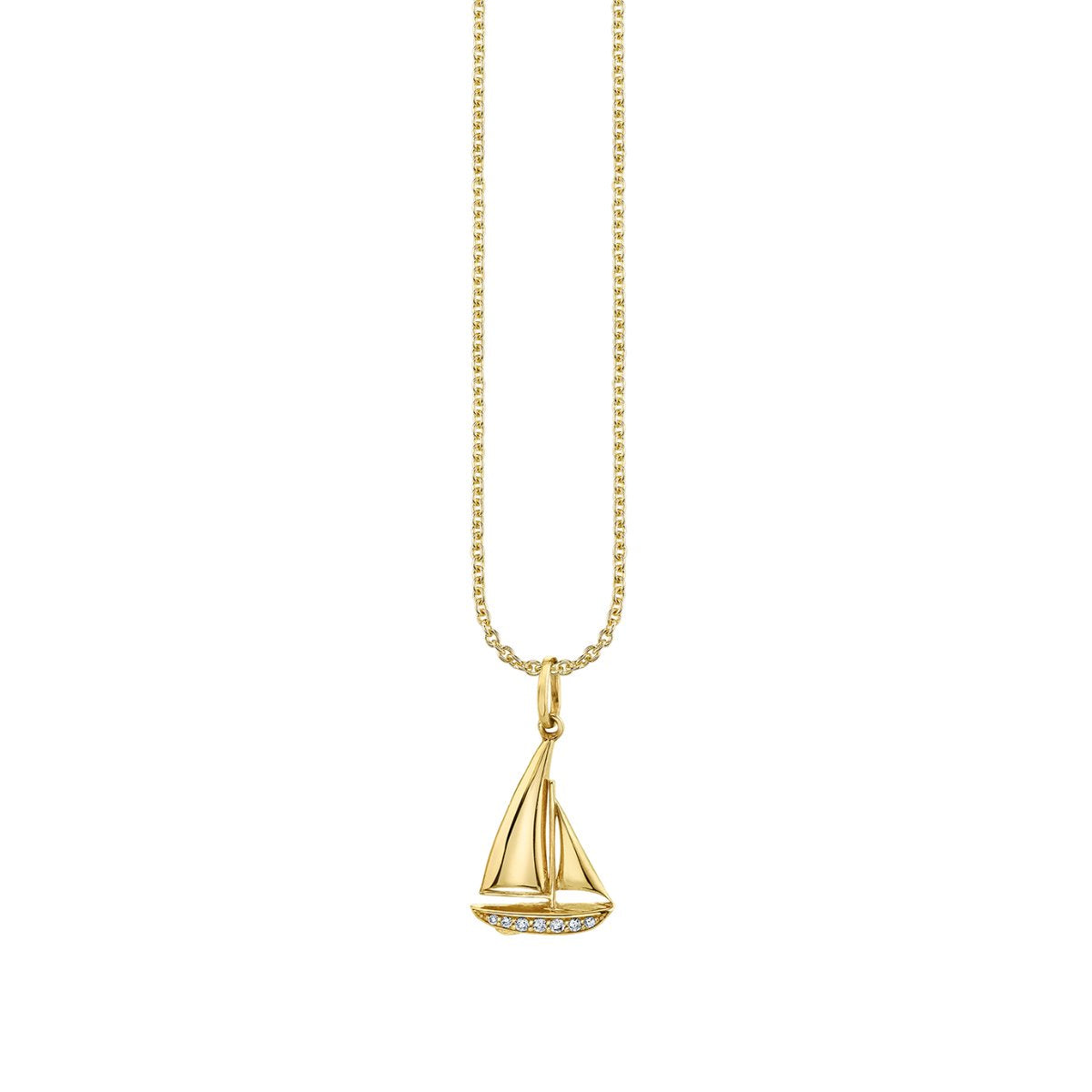 & Diamond Sailboat Charm