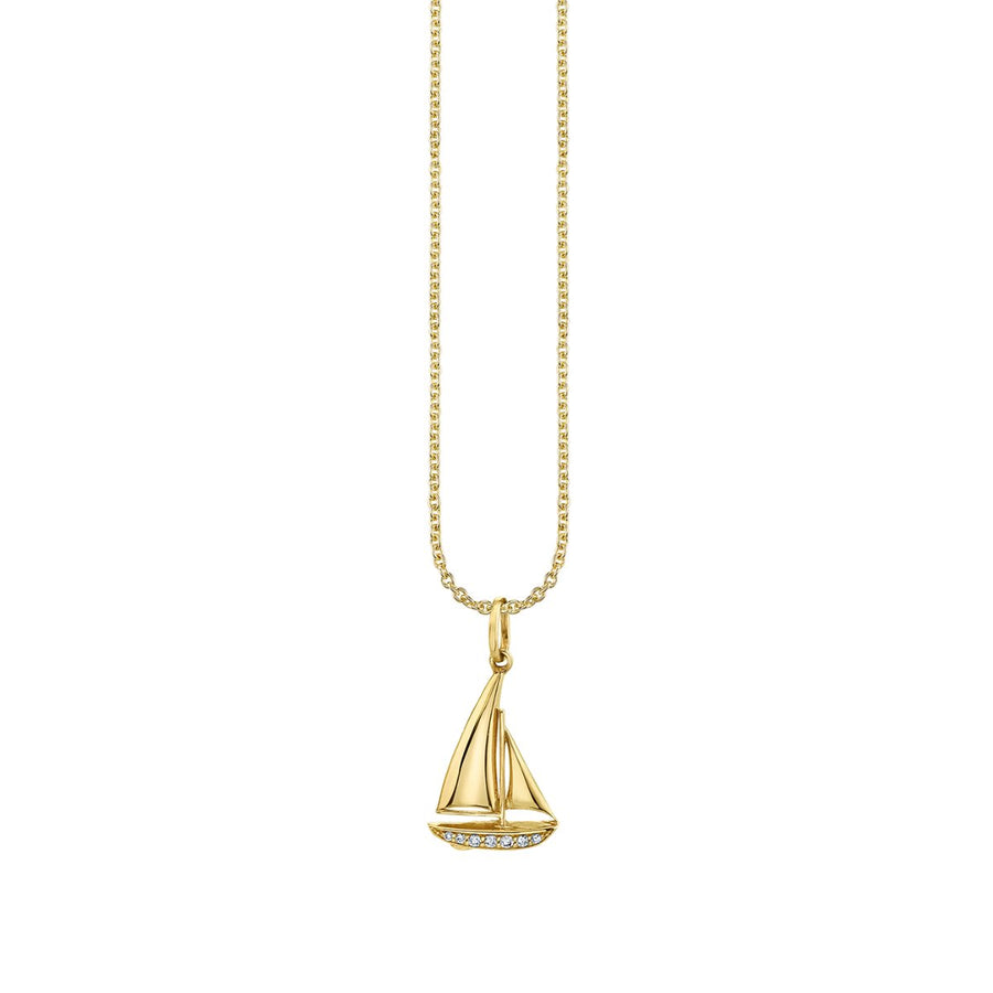 Gold & Diamond Sailboat Charm - Sydney Evan Fine Jewelry