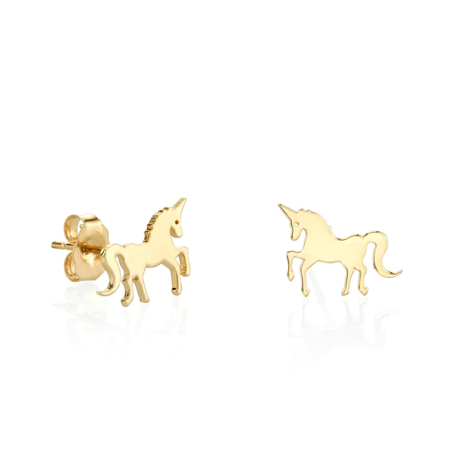 Kids Collection Pure Gold Unicorn Earrings - Sydney Evan Fine Jewelry