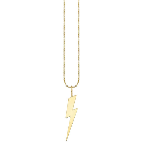 Pure Gold Large Lightning Bolt Charm