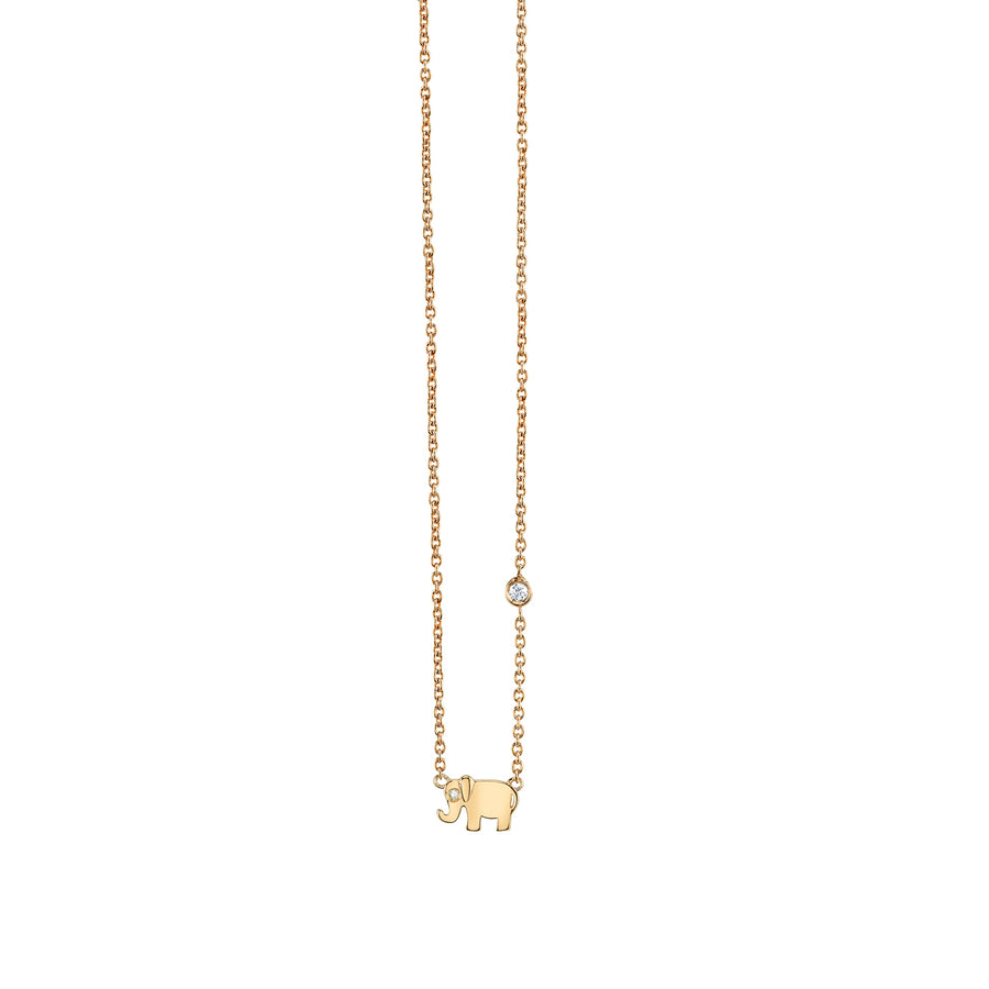 Gold Plated Sterling Silver Elephant Necklace with Bezel Set Diamond - Sydney Evan Fine Jewelry