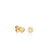 Gold Plated Sterling Silver Happy Face Stud Earrings