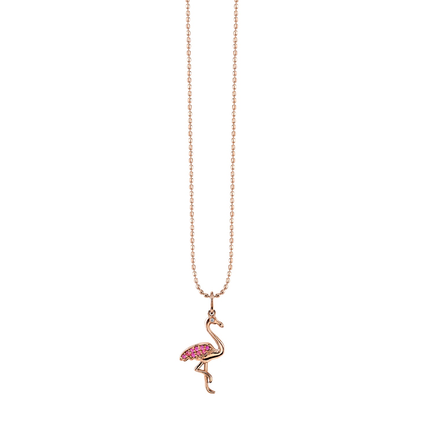 Gold & Sapphire Flamingo Charm
