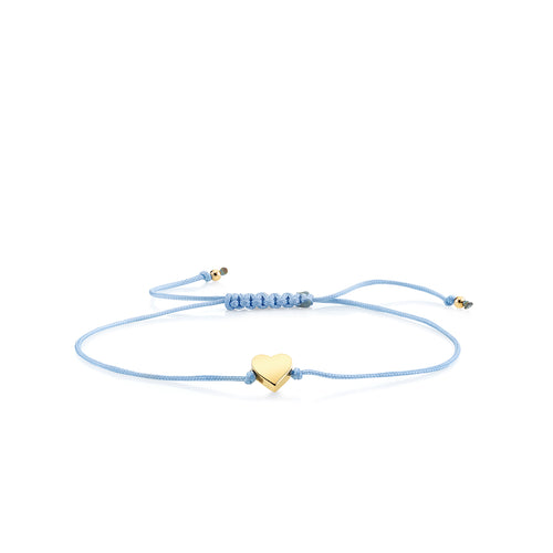 Pure Gold Tiny Heart Bead Cord Bracelet