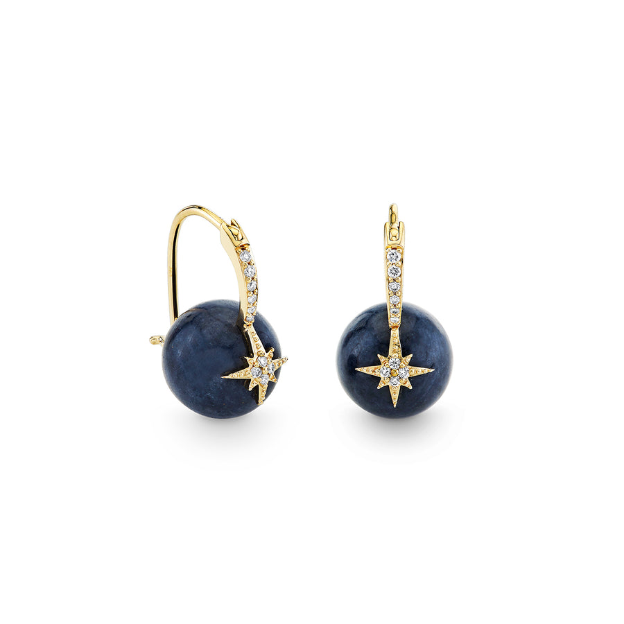 Gold & Diamond Starburst Sapphire Earrings - Sydney Evan Fine Jewelry