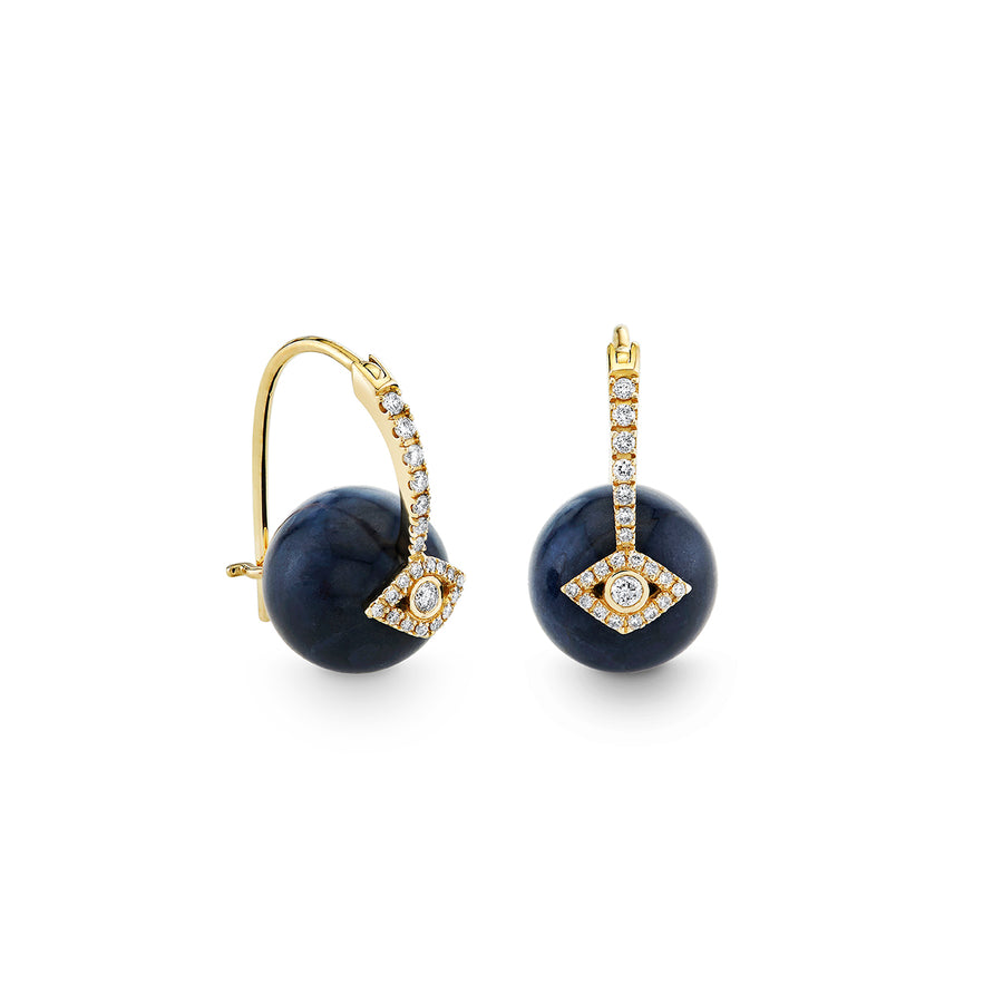Gold & Diamond Evil Eye Sapphire Earrings - Sydney Evan Fine Jewelry