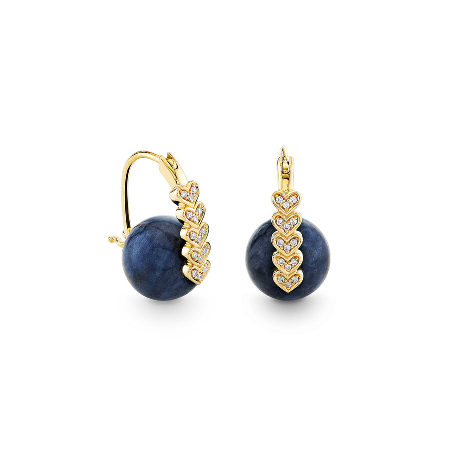 Gold & Diamond Heart Sapphire Earrings - Sydney Evan Fine Jewelry