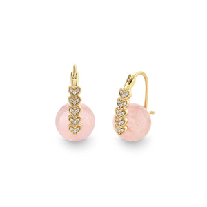 Gold & Diamond Heart Morganite Earrings - Sydney Evan Fine Jewelry