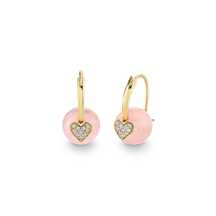 Gold & Diamond Heart Morganite Earrings - Sydney Evan Fine Jewelry