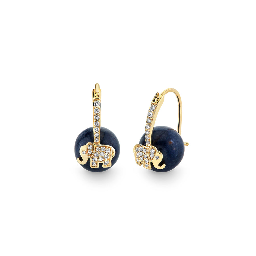Gold & Diamond Elephant Sapphire Earrings - Sydney Evan Fine Jewelry