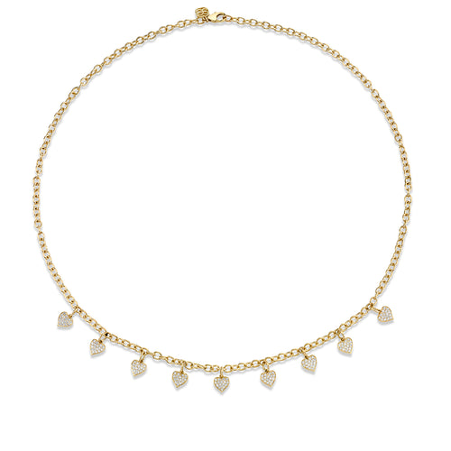 Gold & Diamond Multi-Heart Necklace