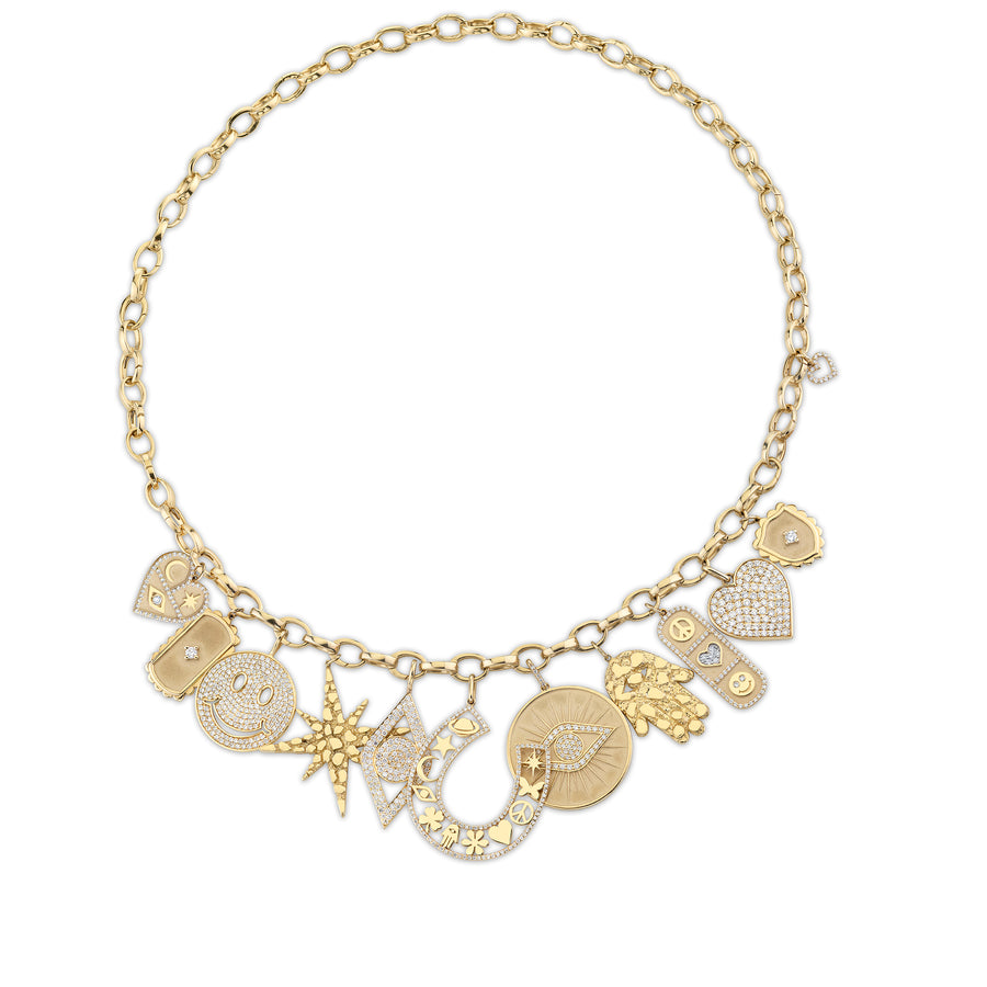 Gold & Diamond Luxe Multi-Charm Necklace - Sydney Evan Fine Jewelry