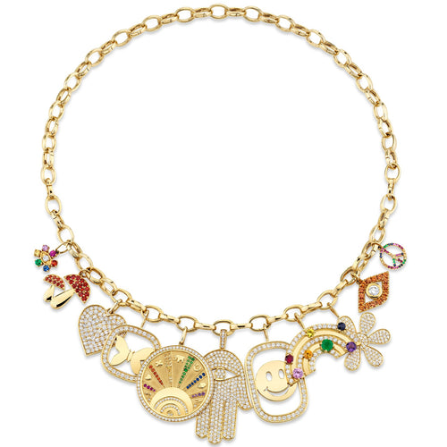 Gold & Diamond Psychedelic Grooves Necklace