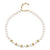 Gold & Diamond Multi Marquise Eye Rondelle Pearl Necklace