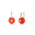 Gold & Diamond Starburst Red Coral Earrings