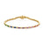 Gold & Rainbow Baguette and Round Bezel Eternity Bracelet