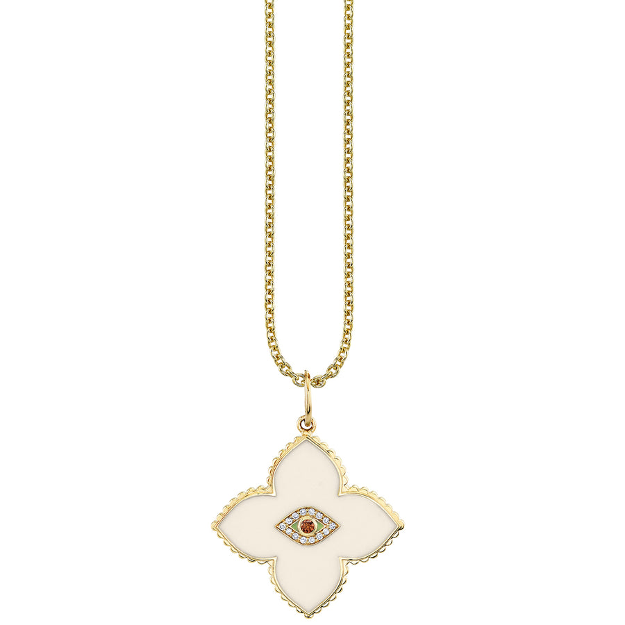 Gold & Bezel Diamond Eye Moroccan Flower Charm - Sydney Evan Fine Jewelry
