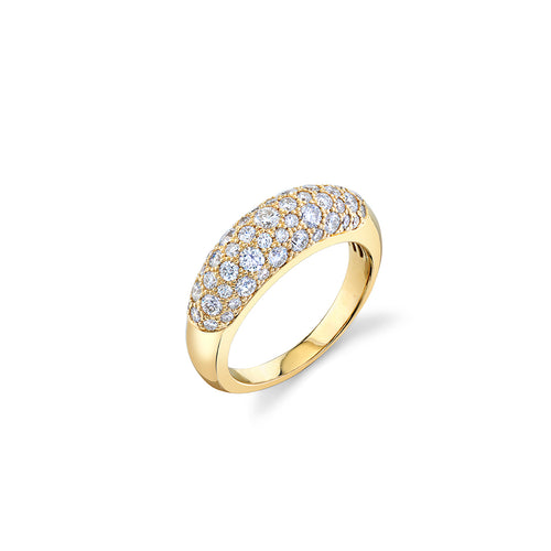 Gold & Diamond Small Puffy Ring