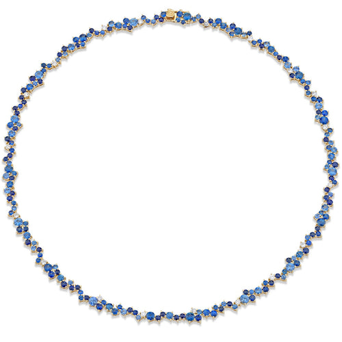 Gold & Sapphire Cocktail Eternity Necklace