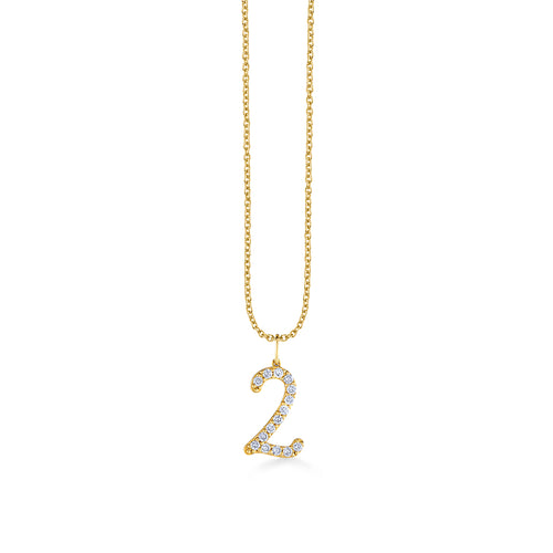 Gold & Diamond Large Number Charm