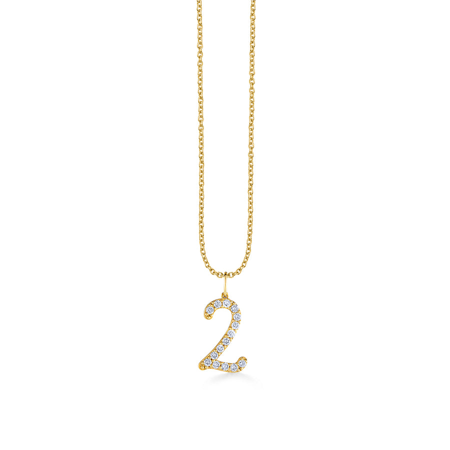 Gold & Diamond Large Number Charm - Sydney Evan Fine Jewelry