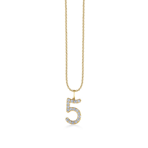 Gold & Diamond Large Number Charm