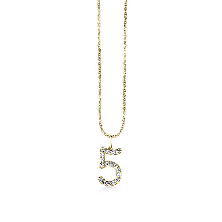Gold & Diamond Large Number Charm - Sydney Evan Fine Jewelry