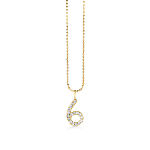 Gold & Diamond Large Number Charm