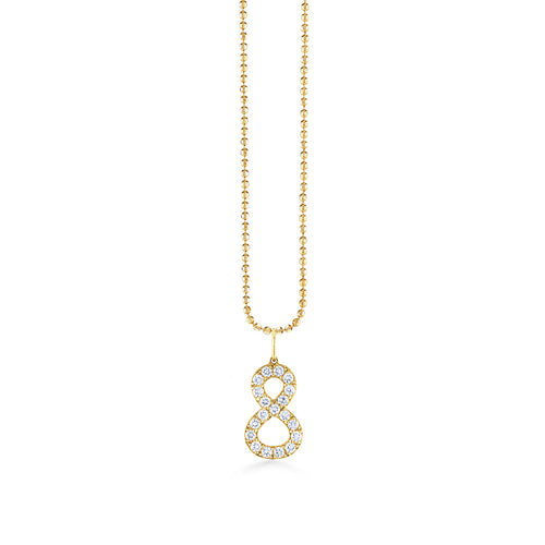 Gold & Diamond Large Number Charm