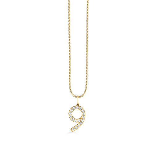 Gold & Diamond Large Number Charm