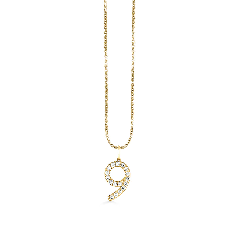 Gold & Diamond Large Number Charm - Sydney Evan Fine Jewelry