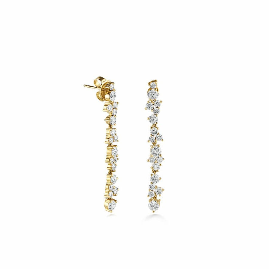 Gold & Diamond Cocktail Linear Earrings - Sydney Evan Fine Jewelry