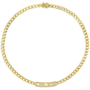Gold & Diamond Luck Icons Bar Necklace - Sydney Evan Fine Jewelry