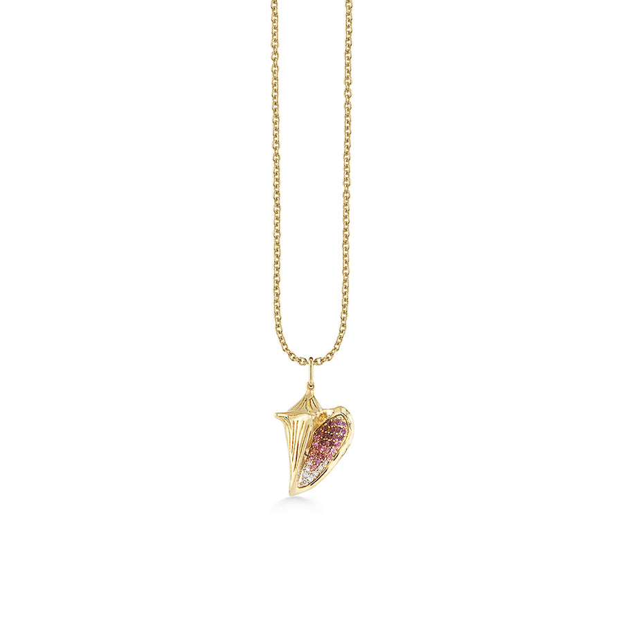Gold & Gemstone Large Conch Shell Charm - Sydney Evan Fine Jewelry