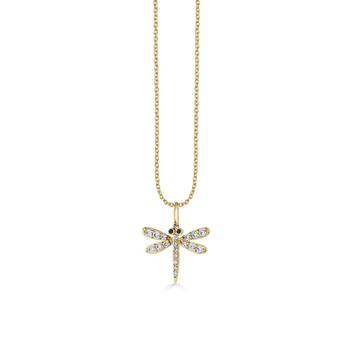 Gold & Diamond Dragonfly Charm