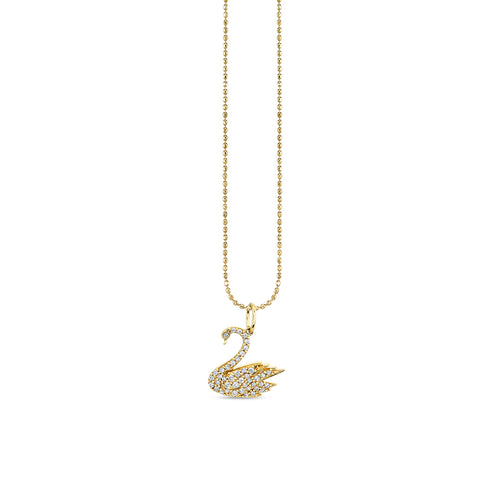 Gold & Diamond Swan Charm