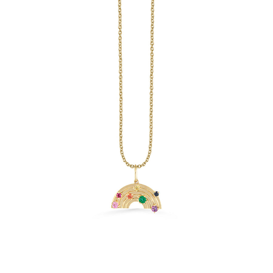 Kids Collection Gold & Gemstone Rainbow Necklace - Sydney Evan Fine Jewelry
