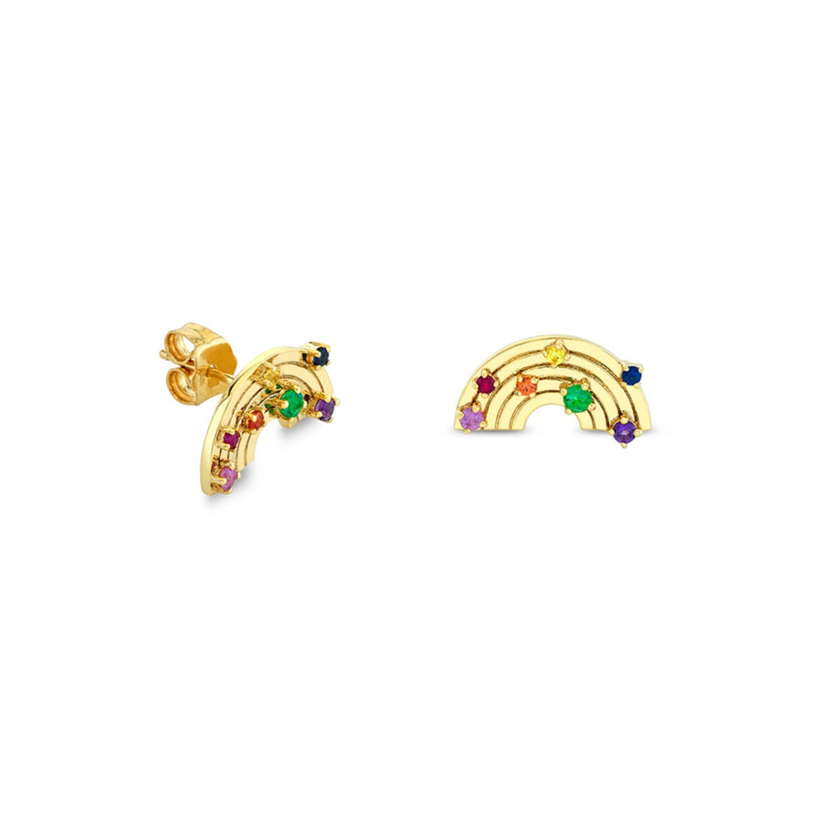 Gold & Gemstones Rainbow Stud - Sydney Evan Fine Jewelry