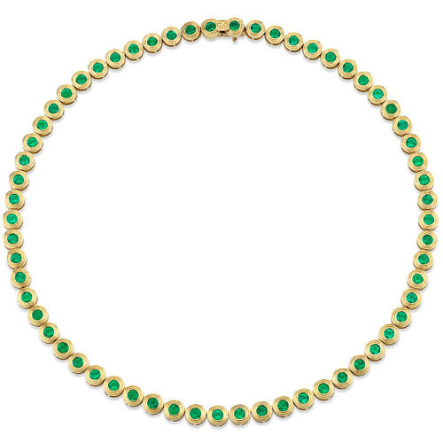 Gold & Emerald Large Fluted Eternity Necklace