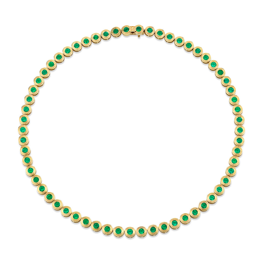 Gold & Emerald Large Fluted Eternity Necklace - Sydney Evan Fine Jewelry