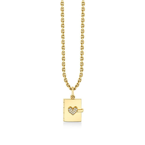 Gold & Diamond Heart Locket Charm