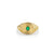 Gold & Emerald Large Fluted Signet Ring