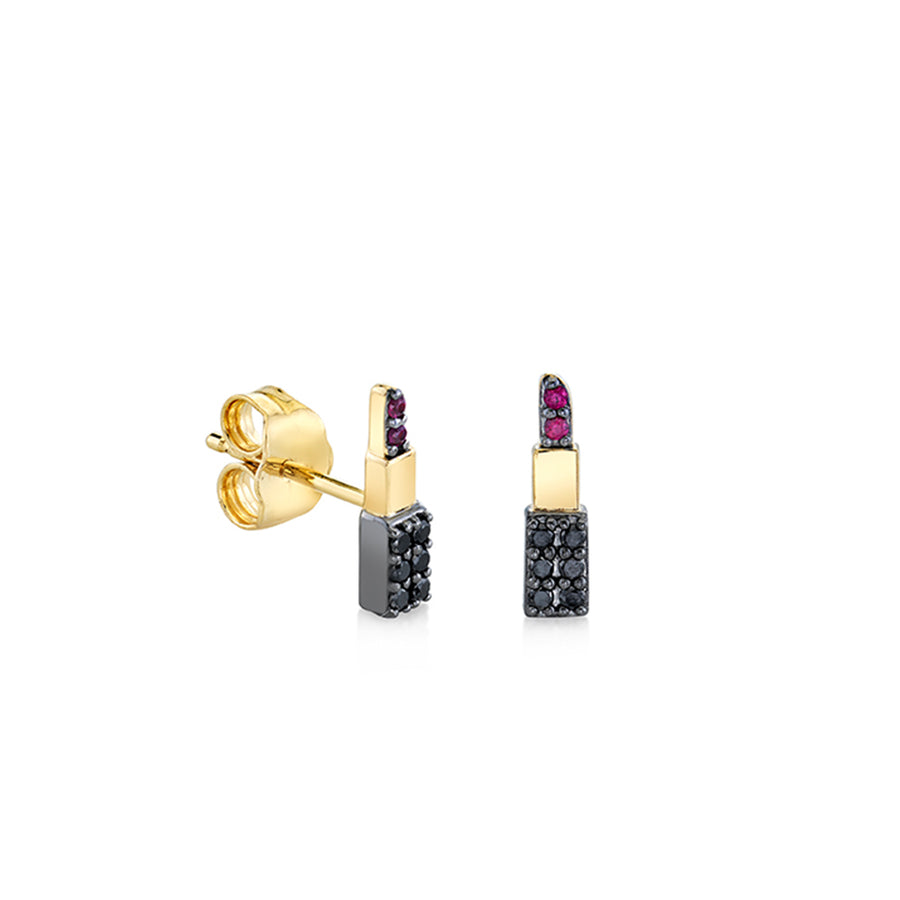 Gold & Diamond Lipstick Stud - Sydney Evan Fine Jewelry