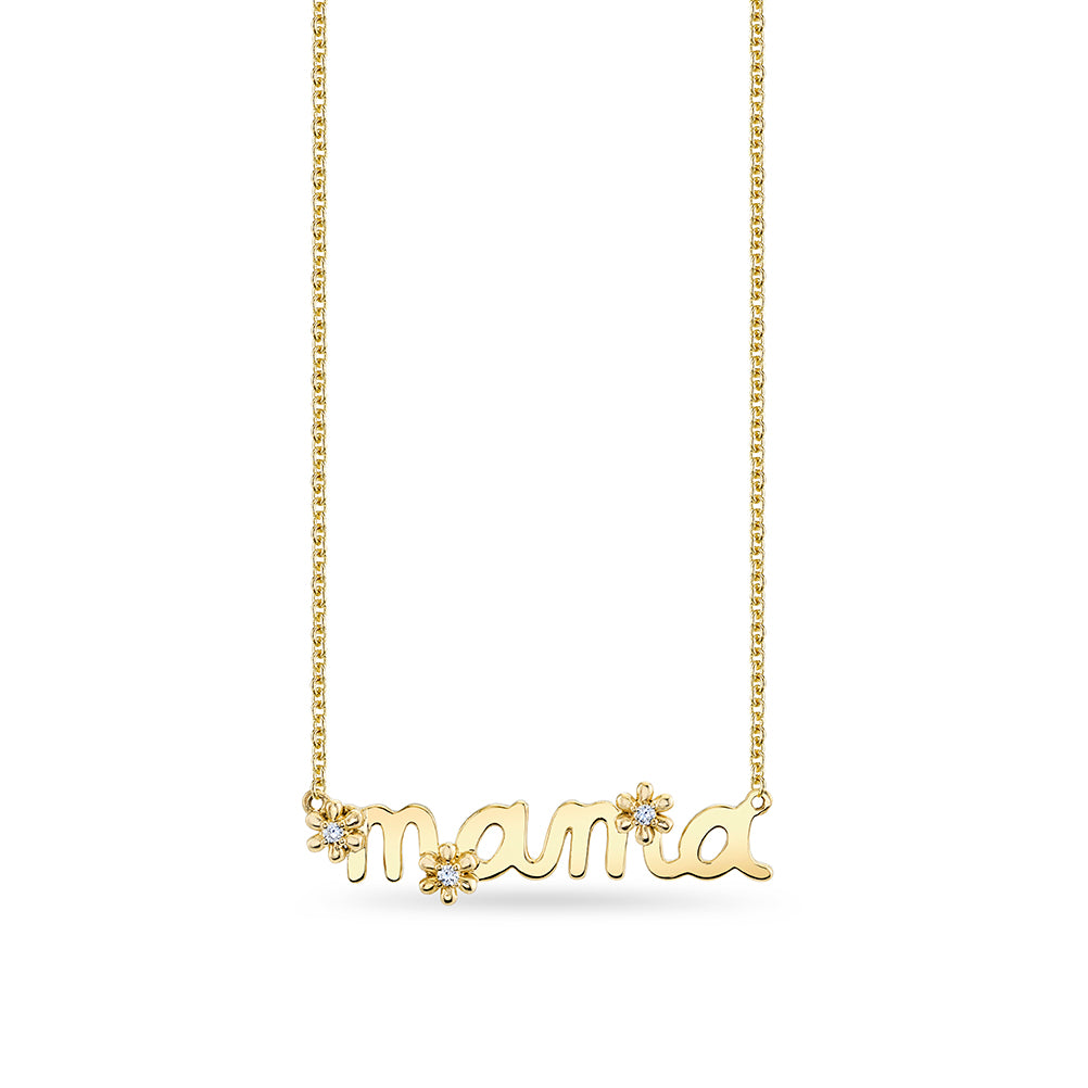 Shop Sydney Evan 14k Gold & Diamond Small Mama Script Tiny Daisy