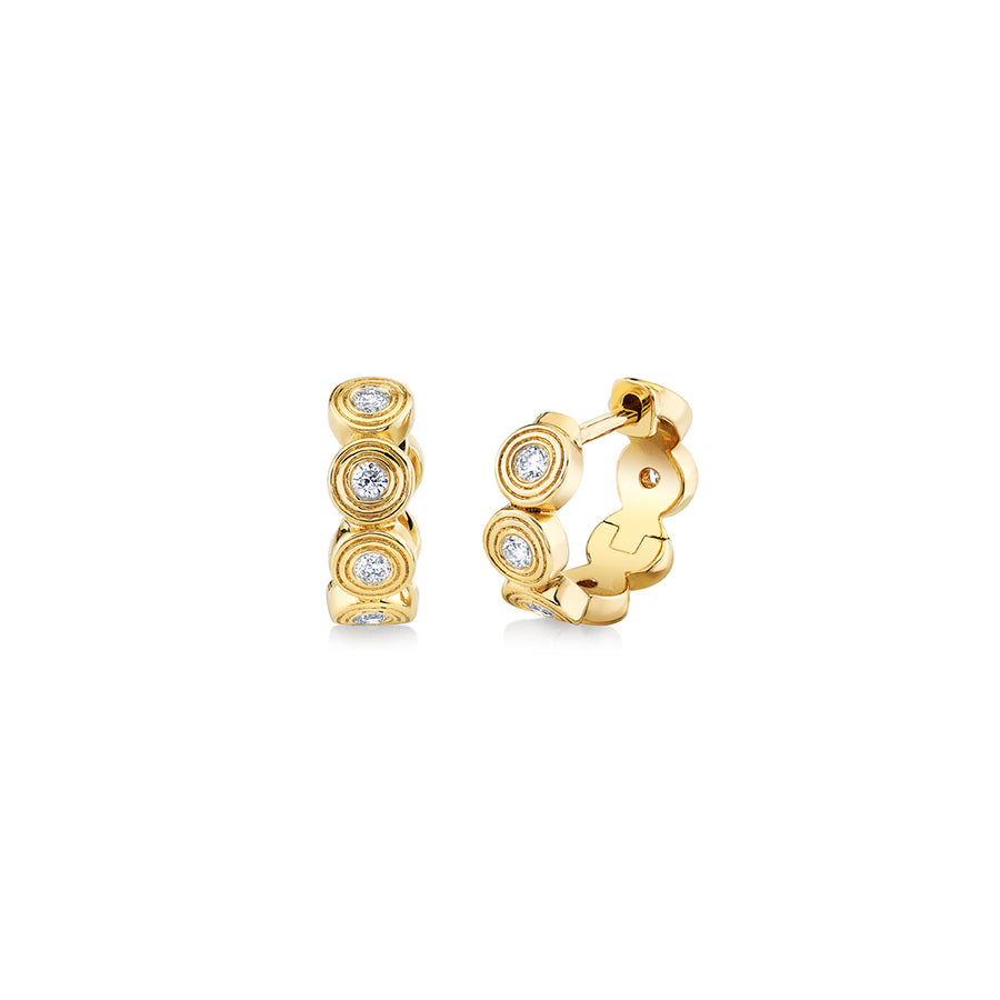 Gold & Diamond Fluted Huggies - Sydney Evan Fine Jewelry
