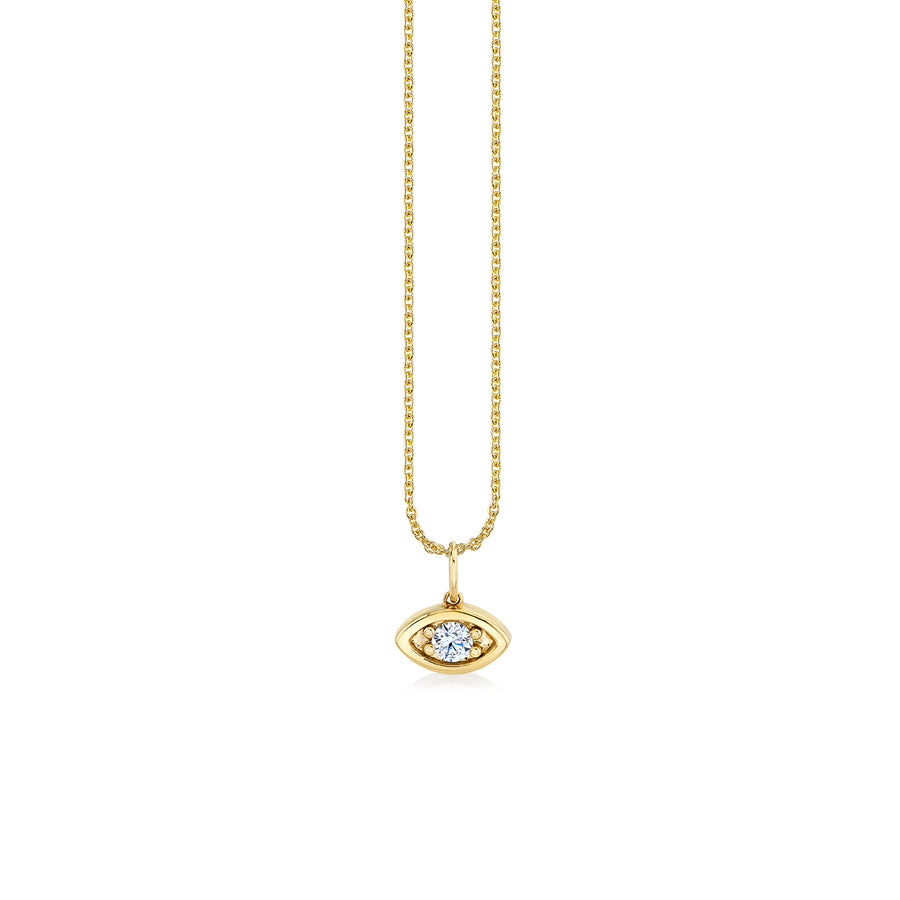 Gold & Diamond Small Marquise Eye Charm - Sydney Evan Fine Jewelry