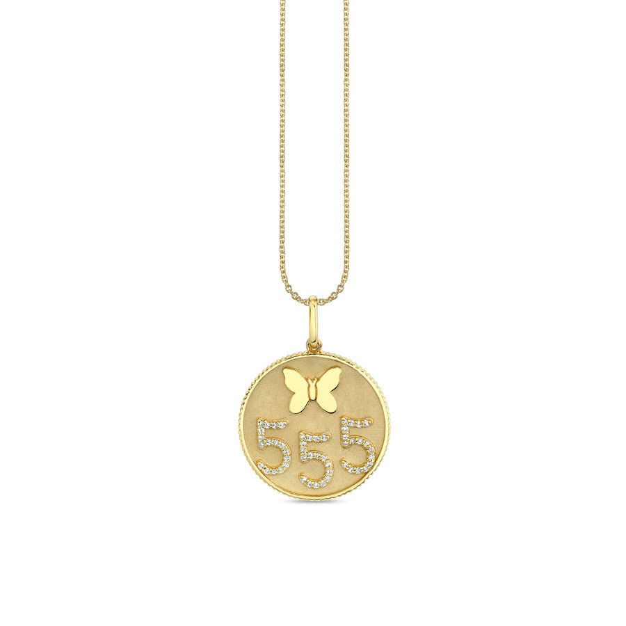Gold & Diamond 555 Angel Number Charm - Sydney Evan Fine Jewelry