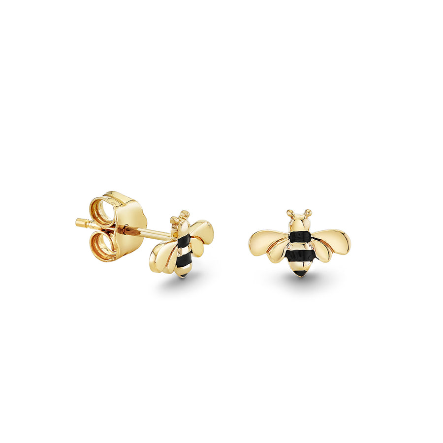 Gold & Enamel Tiny Bee Stud - Sydney Evan Fine Jewelry